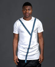 Încarcă imaginea în vizualizatorul Galerie, White t-shirt with blue design - Fatai Style
