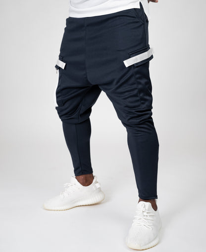Bleumarin trousers with white zips - Fatai Style