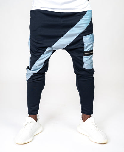 Bleumarin trousers with blue long line and pockets - Fatai Style