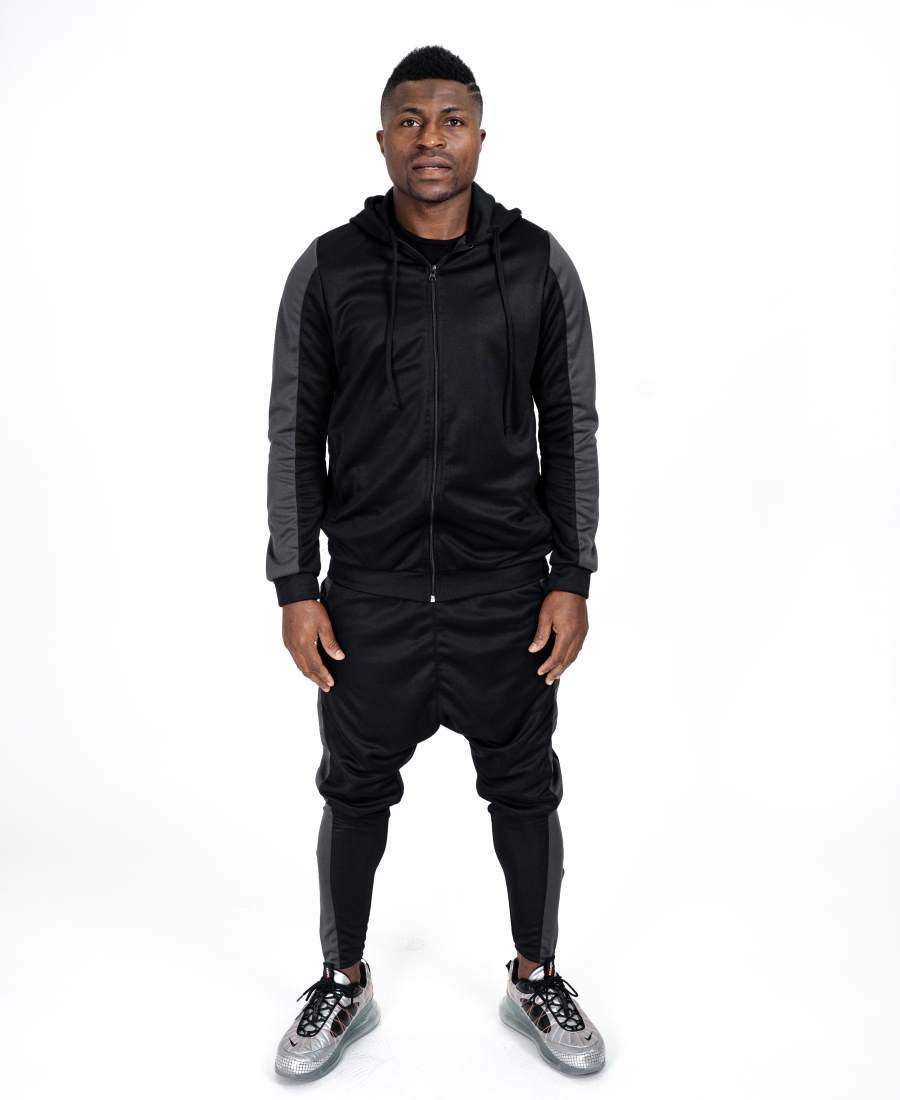 Black tracksuit with big grey lines - Fatai Style