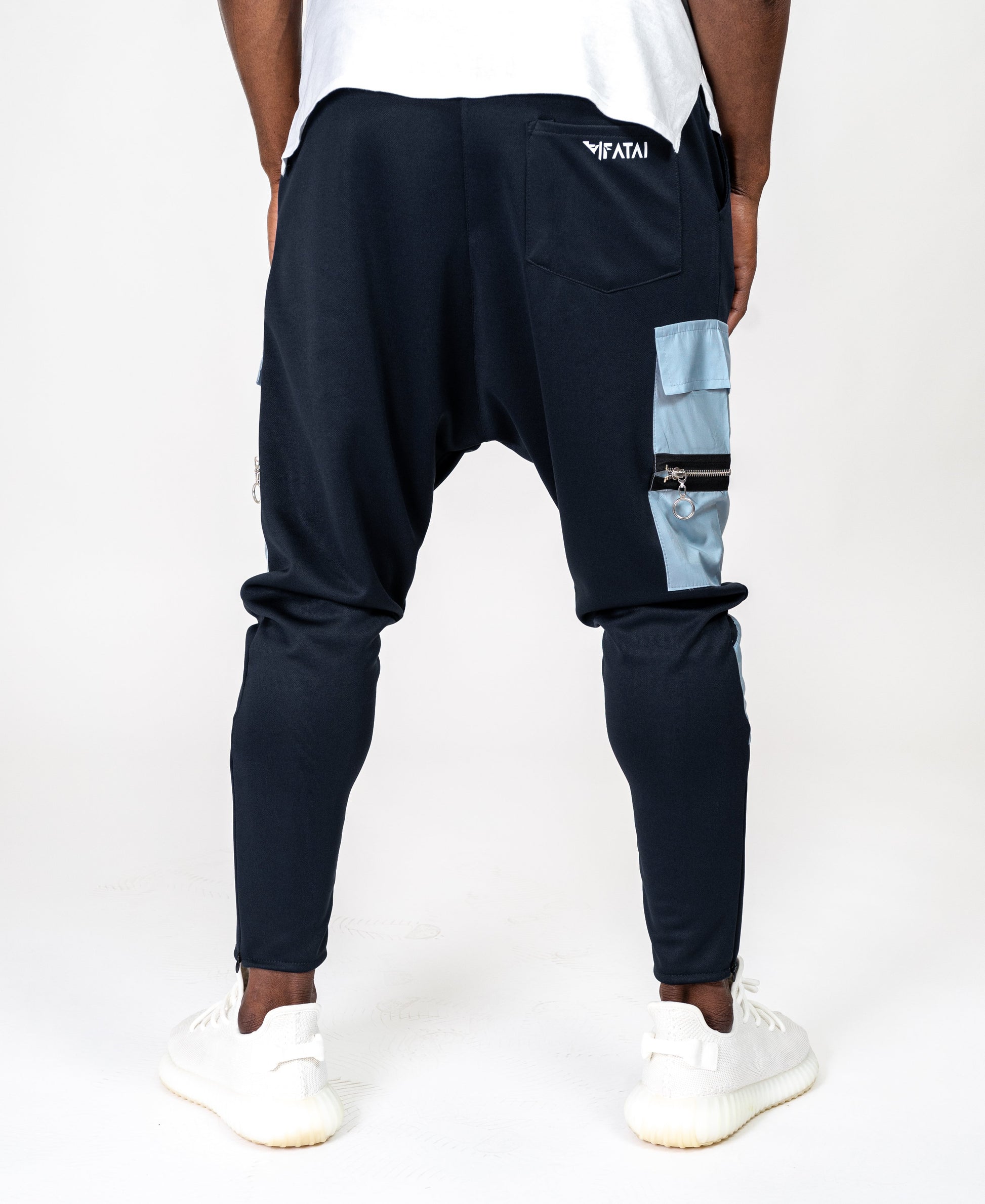 Bleumarin trousers with blue long line and pockets - Fatai Style