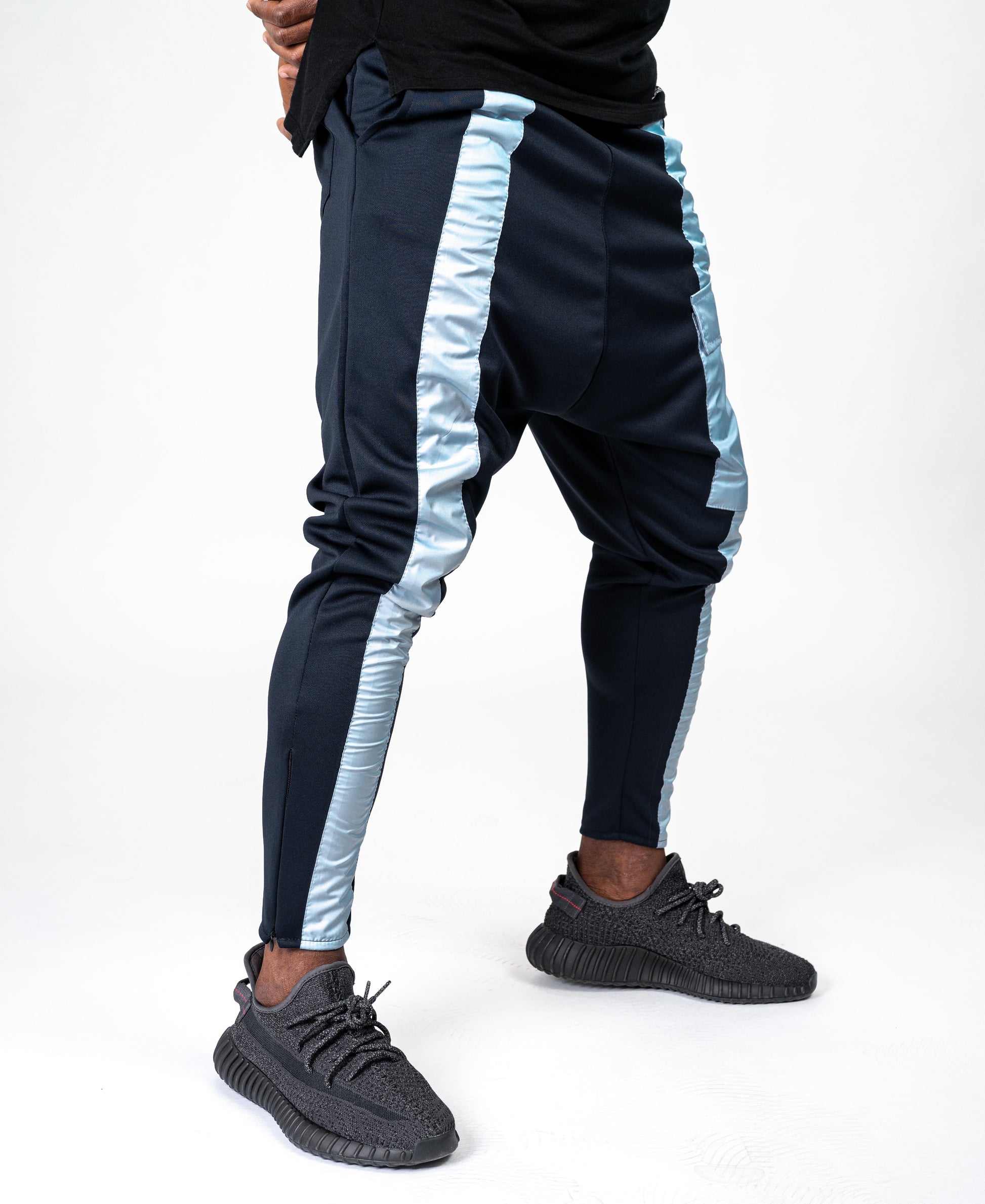 Bleumarin trousers with straight blue line and one pocket - Fatai Style