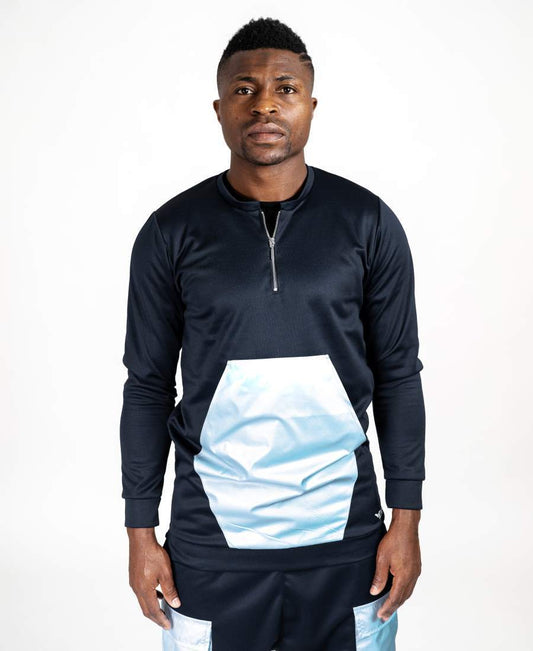 Bleumarin blouse with blue design - Fatai Style