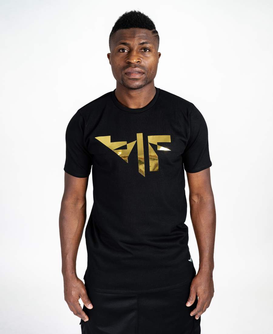 Black t-shirt with F-gold - Fatai Style