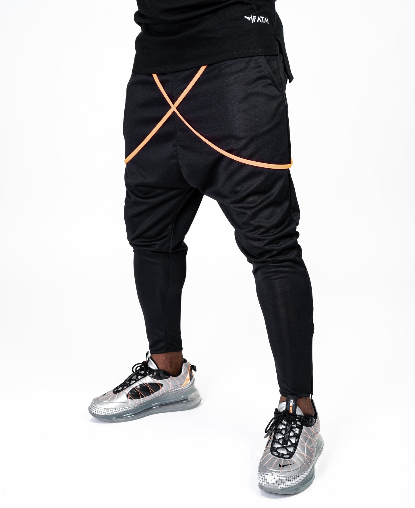 Black trousers with orange design - Fatai Style
