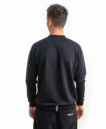 Hanorac negru cu logo si scris imprimat