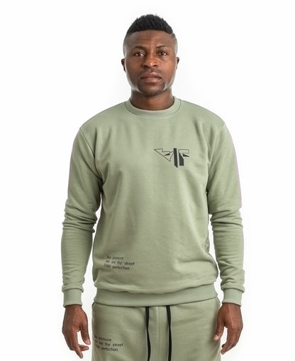 Hanorac verde cu logo si scris imprimat