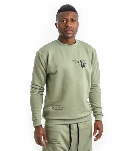 Hanorac verde cu logo si scris imprimat