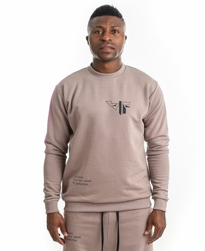 Hanorac capuccino cu logo si scris imprimat