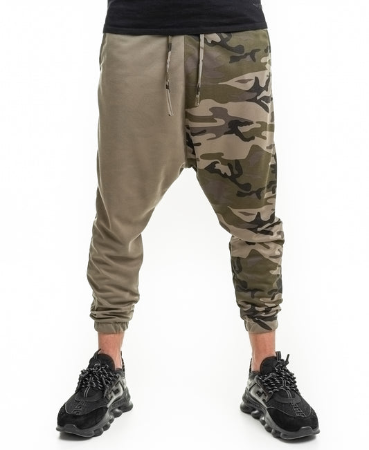 Pantaloni in combinatie verde/camo