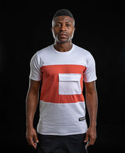 Încarcă imaginea în vizualizatorul Galerie, Tricou alb si portocaliu cu buzunar aplicat
