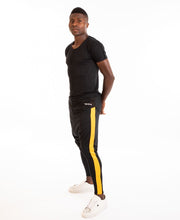 Încarcă imaginea în vizualizatorul Galerie, Black trousers with yellow line - Fatai Style
