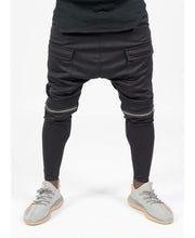 Încarcă imaginea în vizualizatorul Galerie, Black trousers with zip on the knee - Fatai Style
